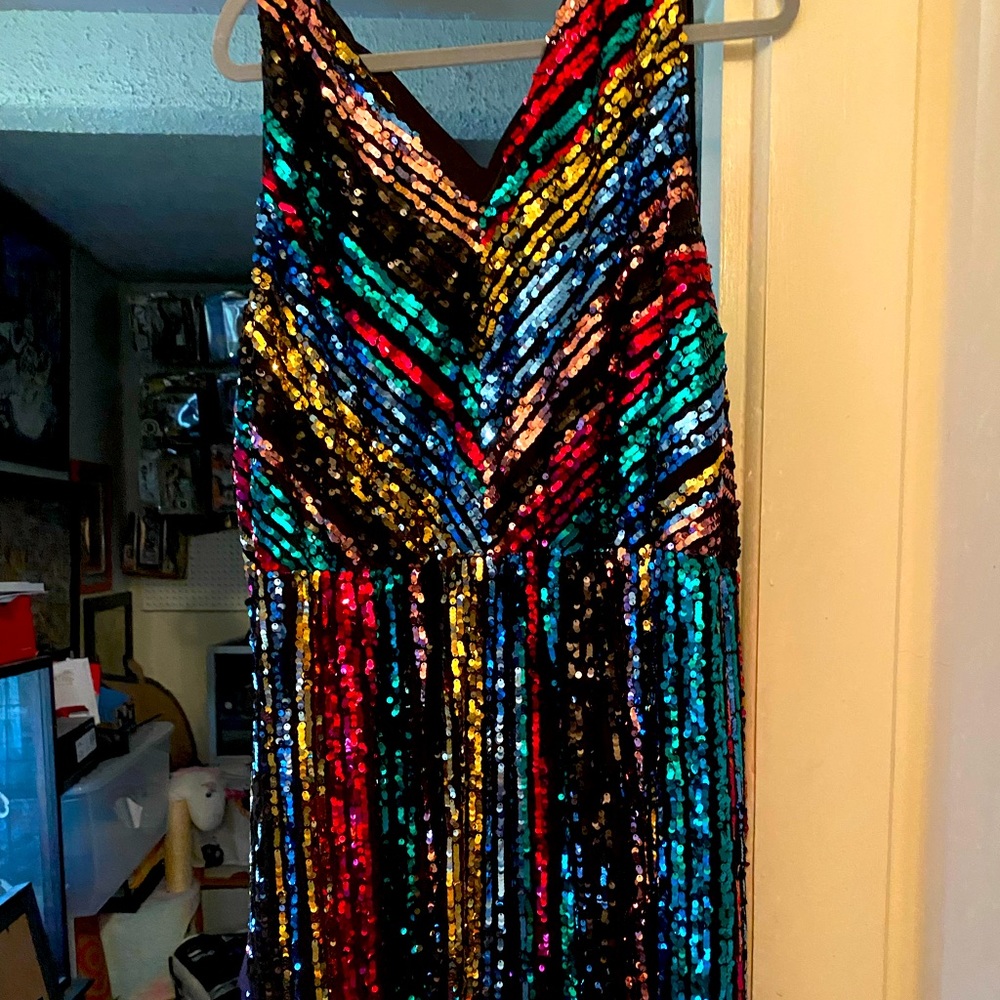 Lane Bryant sleeveless sequined maxi dress. Worn once. No damage or tears.